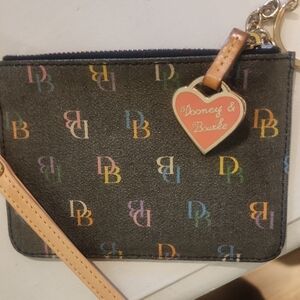 Dooney & Bourke Black Multicolor Logo Wristlet